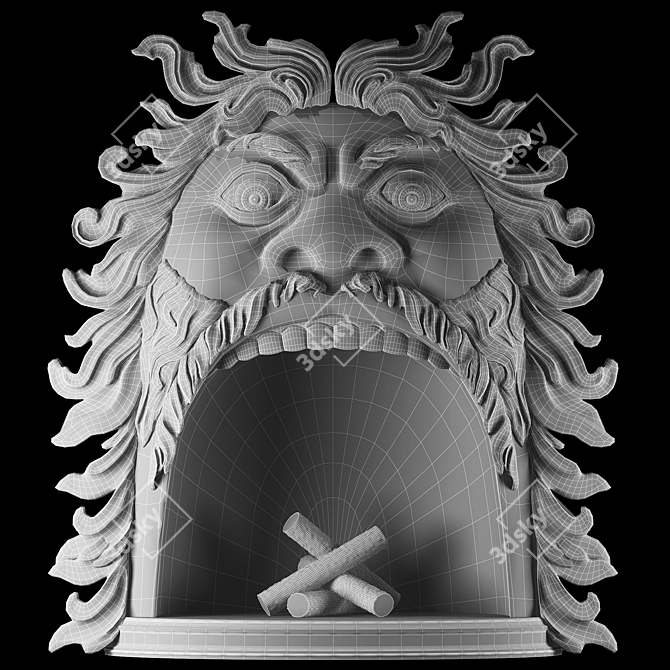 Eternal Flames: Poseidon Fireplace 3D model image 2