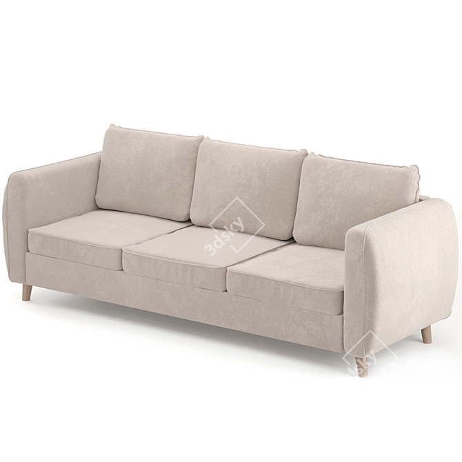 Beige Velvet Plantis Sofa 3D model image 10