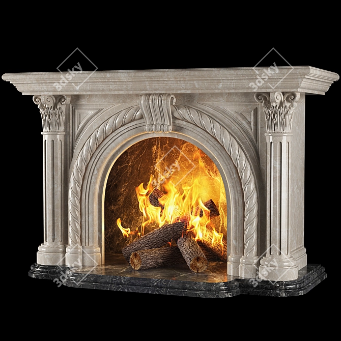 Elegant Venice Fireplace 3D model image 1