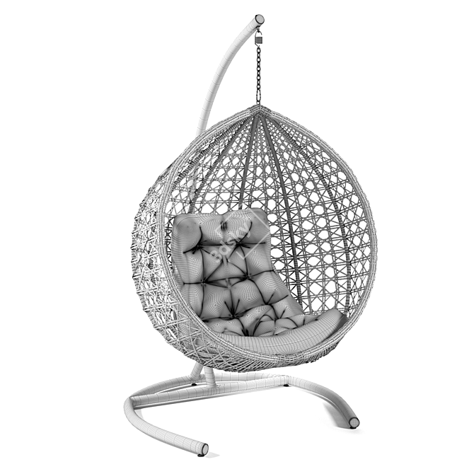 OM Hanging Chair STULER. Eco-Rattan. Holds up to 240kg. 3D model image 3