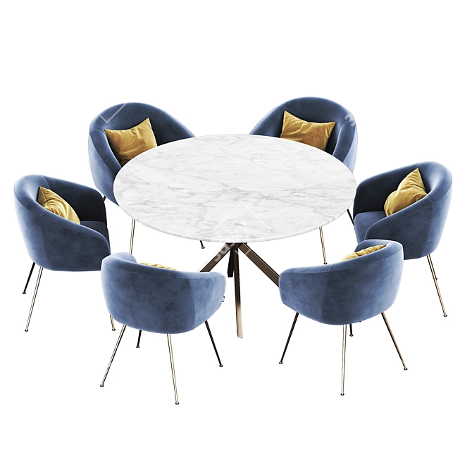 Sleek Deephouse Chair & Dining Table 3D model image 2