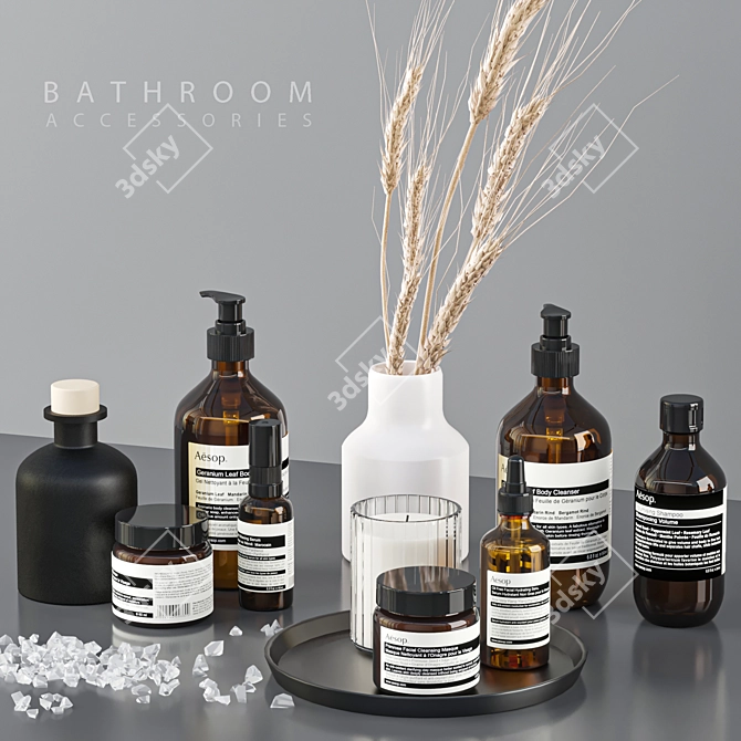 Luxury Bathroom Accessories Set 3D model image 4