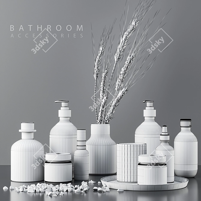 Luxury Bathroom Accessories Set 3D model image 5