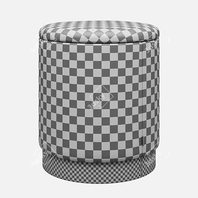 Silver Padded Oslo Stool 3D model image 3