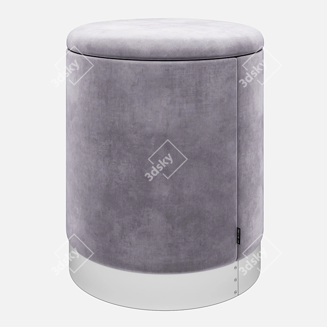 Silver Padded Oslo Stool 3D model image 4