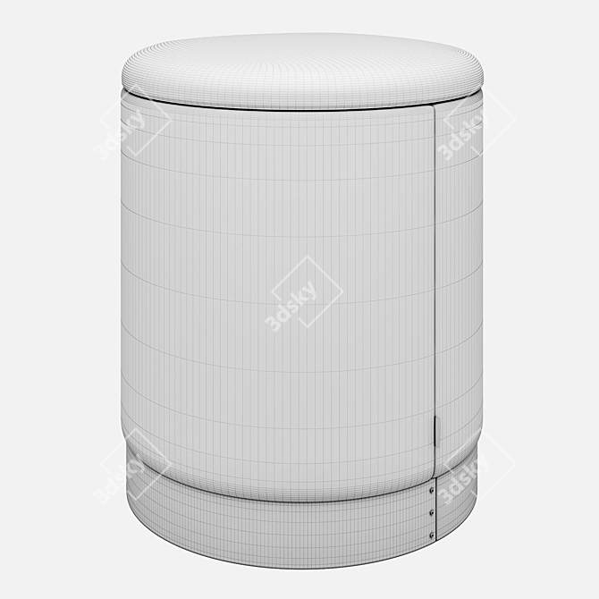 Silver Padded Oslo Stool 3D model image 7