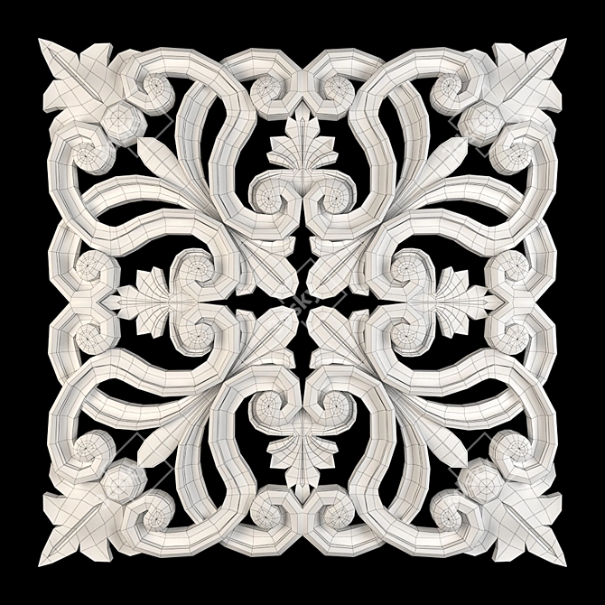 Elegant Rosette Wall Decor 3D model image 5