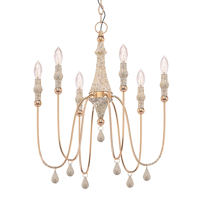 Gabby Clay Chandelier: Classic Elegance 3D model image 1