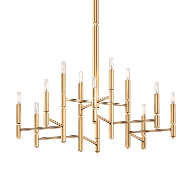 Elegant Barrett 15-Light Chandelier 3D model image 1