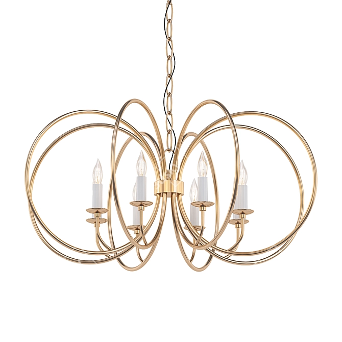 Luxury 8-Light Candle Chandelier 3D model image 1