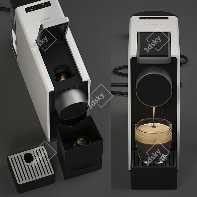 Xiaomi SCISHARE Mini Capsule Coffee Machine 3D model image 2