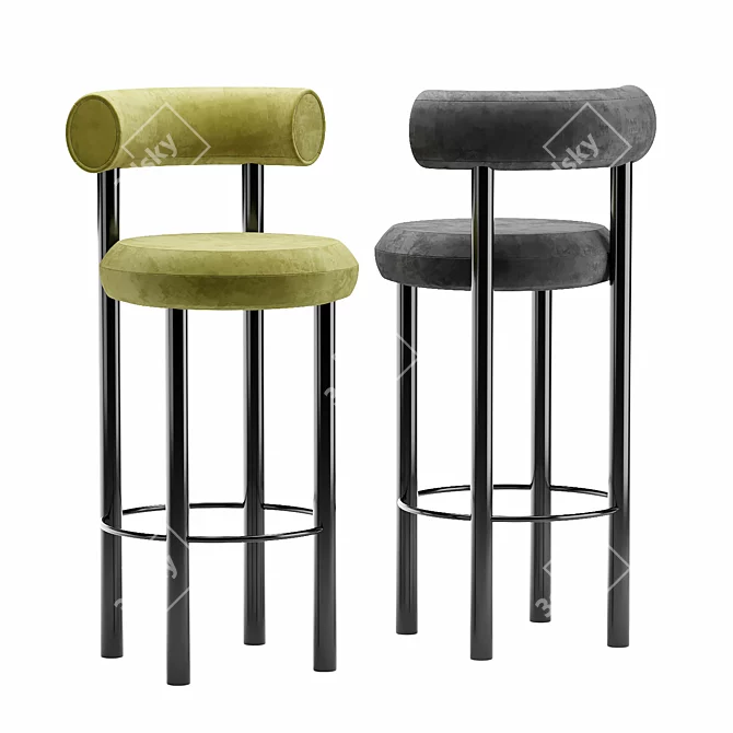 Luxury Tom Dixon Fat Bar Stool 3D model image 1