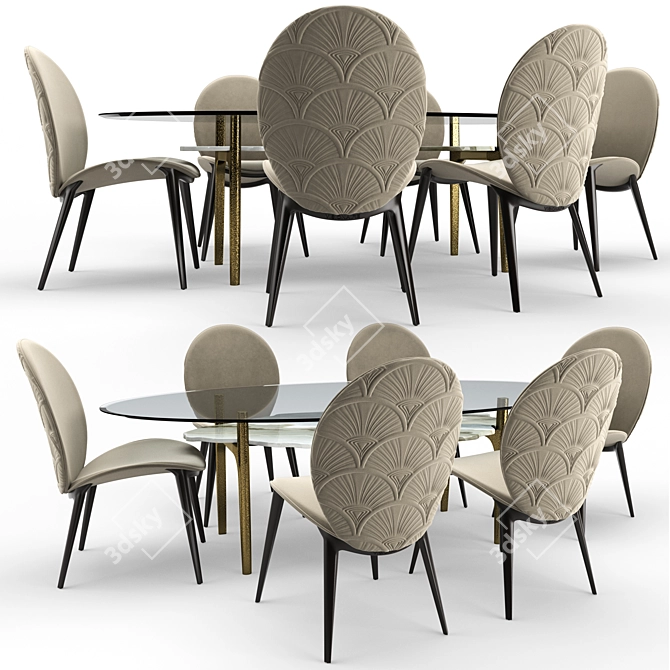 Arkady Dining Table: Organic Elegance 3D model image 1