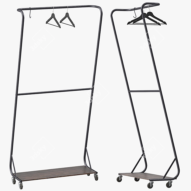 Modern Minimalist Clothing Rack 3D model image 3