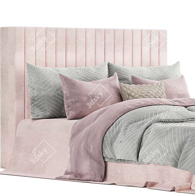 Luxury Velvet Bed Set 3D model image 4