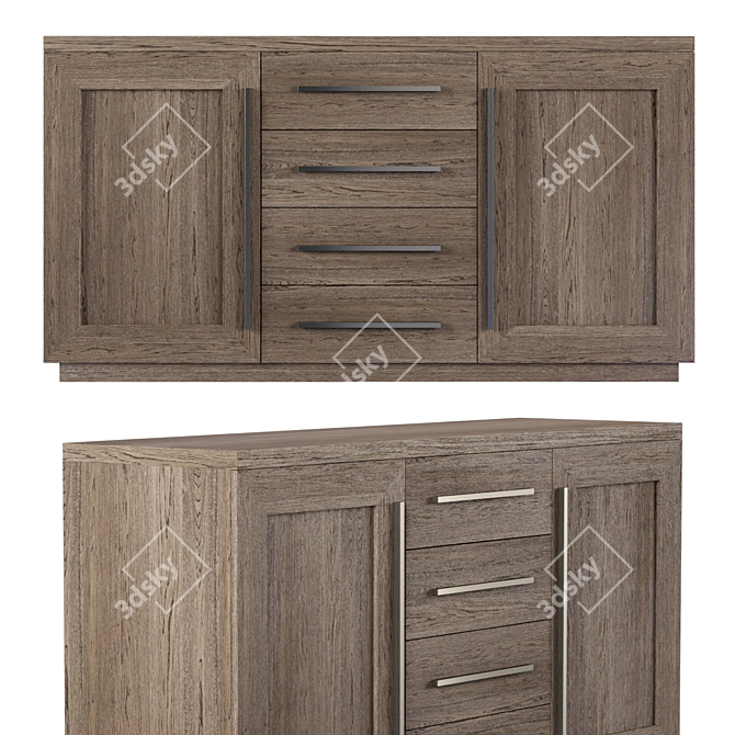 Title: RH Modern Double Door Sideboard 3D model image 1