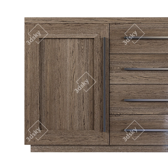 Title: RH Modern Double Door Sideboard 3D model image 2