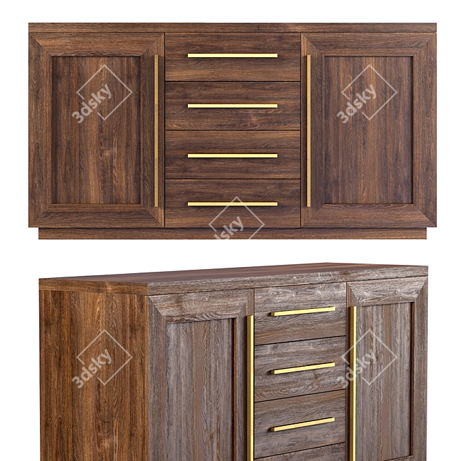 Title: RH Modern Double Door Sideboard 3D model image 3