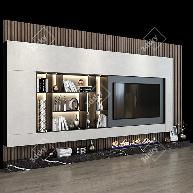 Sleek TV Shelf 0293: Stylish Storage Solution 3D model image 2