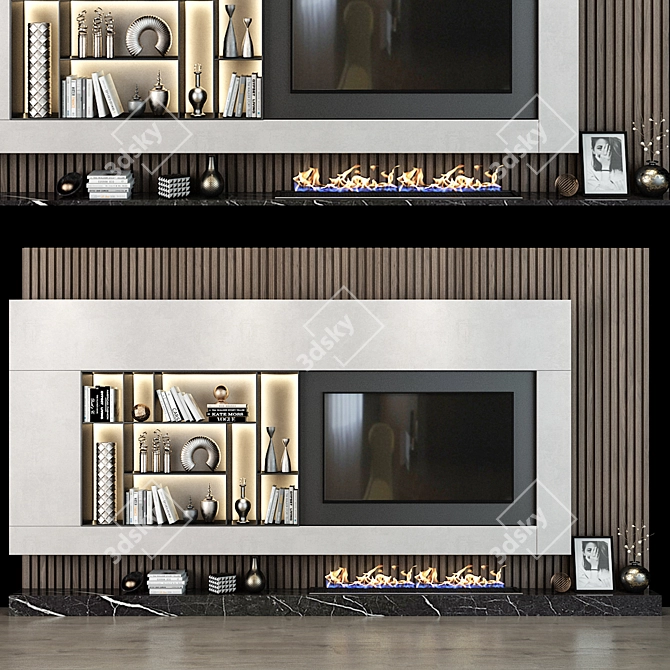 Sleek TV Shelf 0293: Stylish Storage Solution 3D model image 4