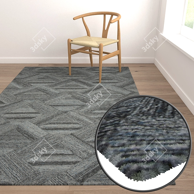 Versatile Carpet Set with High-Quality Textures 3D model image 5