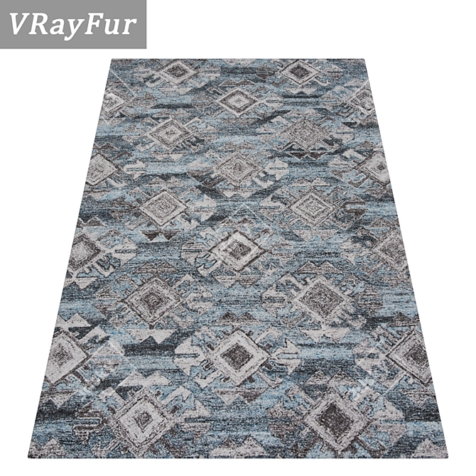 Versatile 3-Piece Carpet Set 3D model image 2