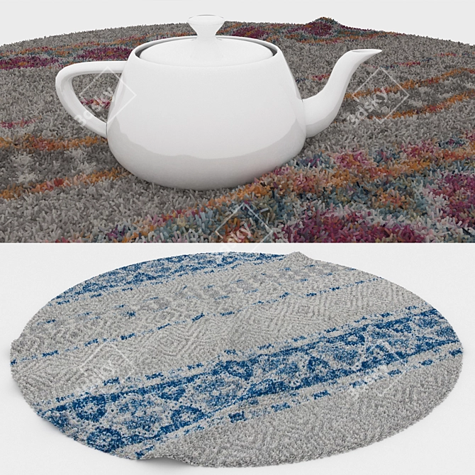 Versatile Round Carpets Set 3D model image 3