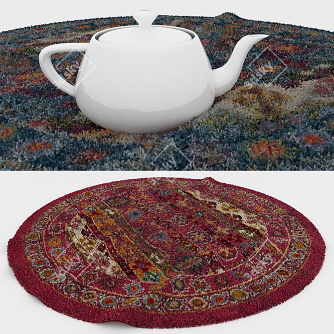 Round Carpets Set: Versatile and Vibrant 3D model image 3