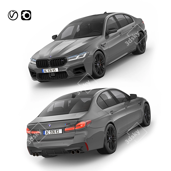 2021 BMW M5: High-Quality, Realistic 3D Model 3D model image 1