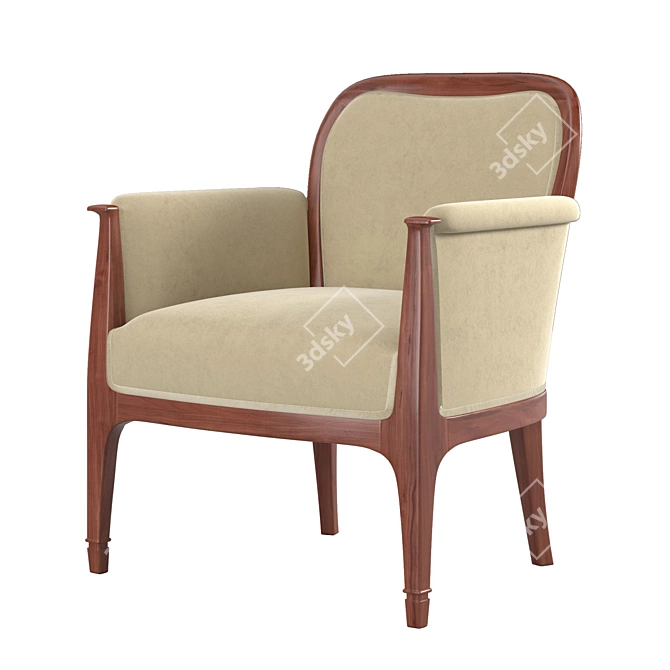 Stylish Alfred Grenander Armchair 3D model image 2