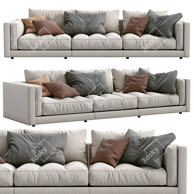 Modern Flexform Sofa Lucien: Stylish Comfort for Your Living Space 3D model image 1