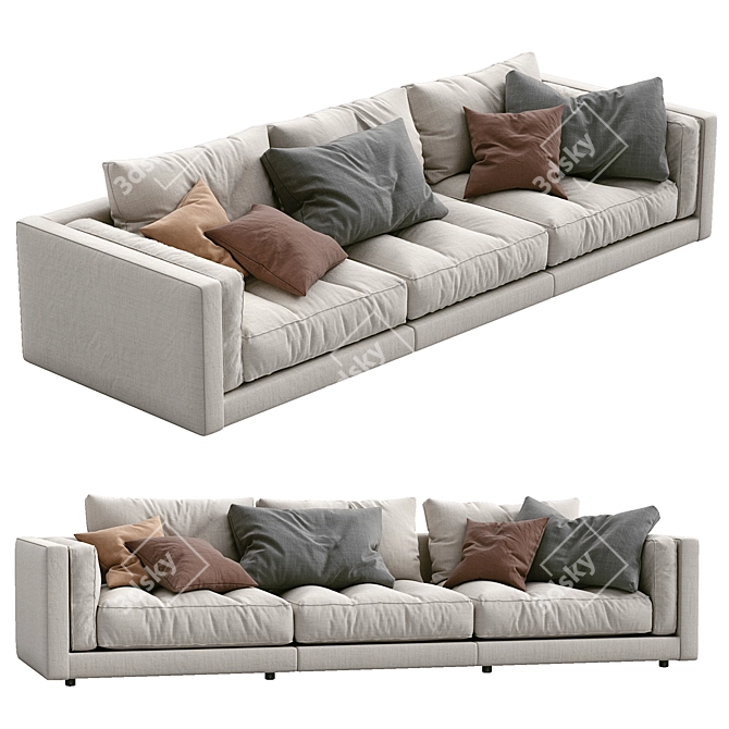 Modern Flexform Sofa Lucien: Stylish Comfort for Your Living Space 3D model image 4