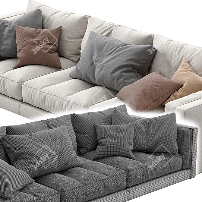 Modern Flexform Sofa Lucien: Stylish Comfort for Your Living Space 3D model image 5