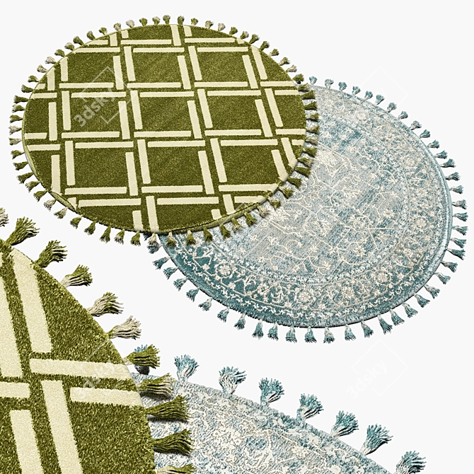 Elegant Round Carpets: Versatile & Stylish 3D model image 1