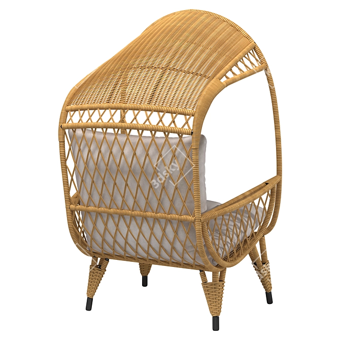 Molly Outdoor Basket Chair: Handmade Wicker & Metal Frame 3D model image 3