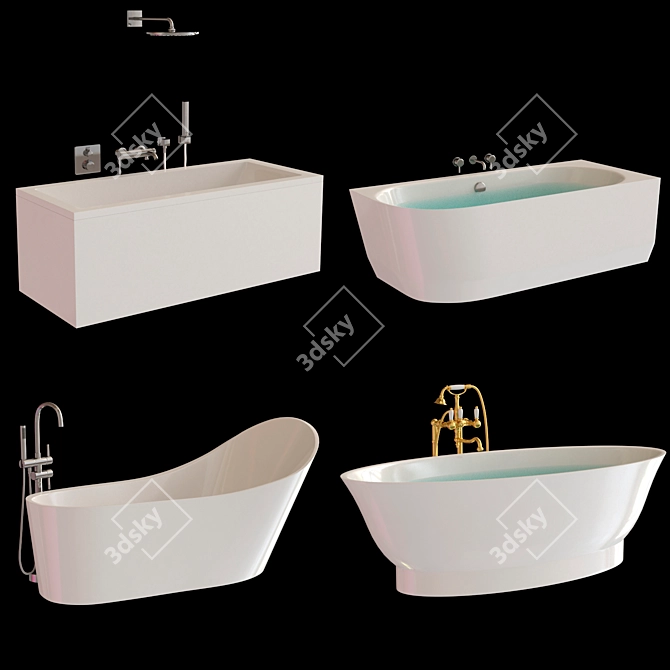 Luxury Bath Laufen Set: Stunning Designs & High-Quality Fixtures 3D model image 1