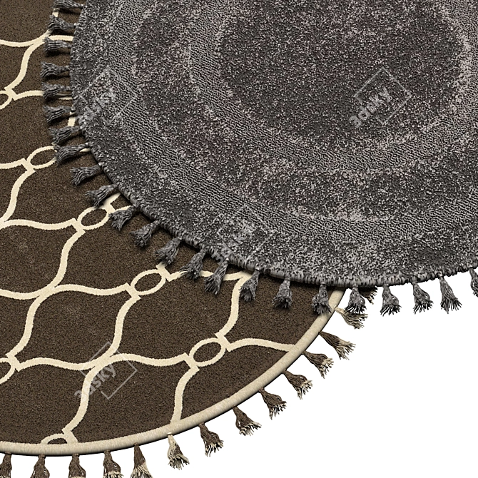 Elegant Round Carpets for Interior 3D model image 2