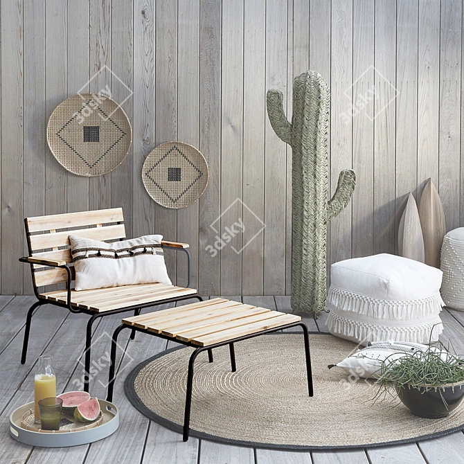 Buckley Acacia Patio Chair | Outdoor Garden Seating 3D model image 3