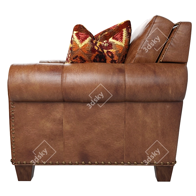 Silverado Caramel Brown Leather Chair 3D model image 4