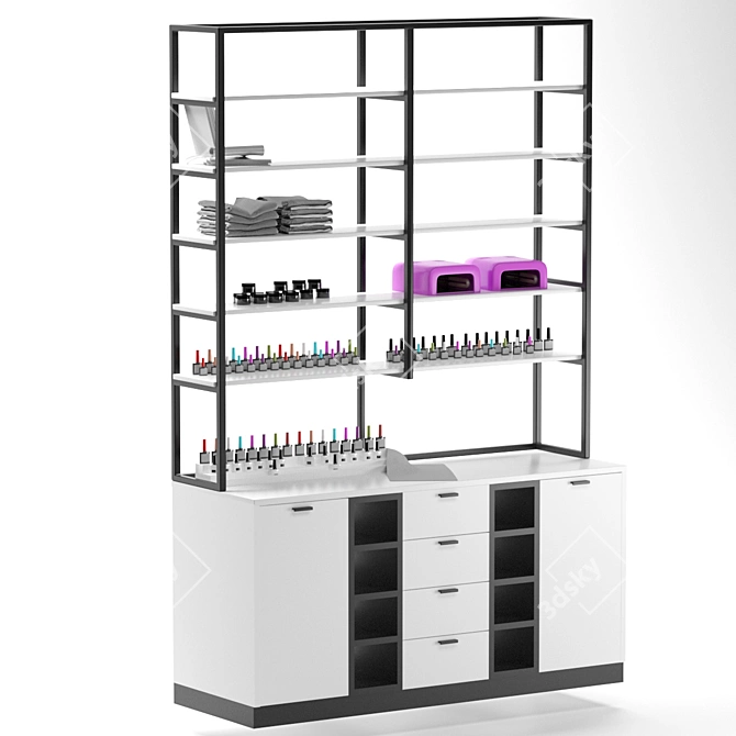 Beauty Salon Office Rack-Shelving 3D model image 2