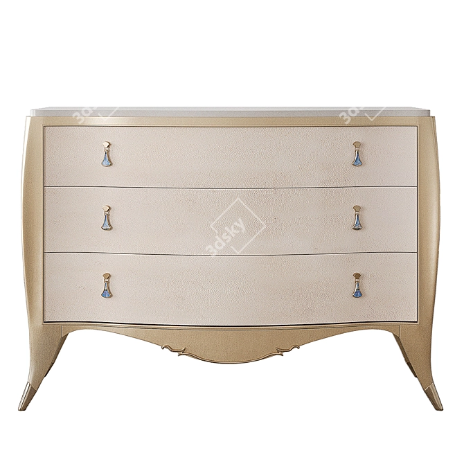 Elegant Faux Ray Me Console 3D model image 2