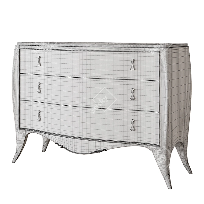 Elegant Faux Ray Me Console 3D model image 3