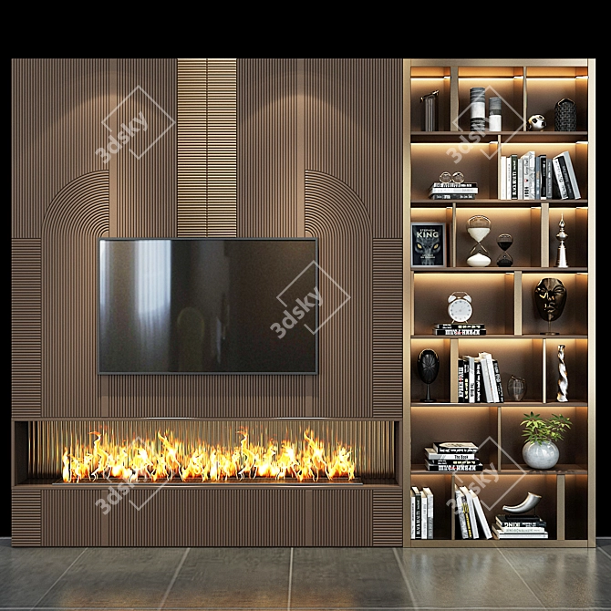 Modern TV Wall Set 3D model image 3