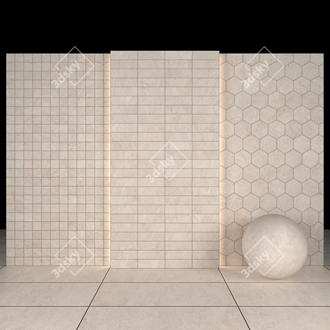 Lustrous Lava Beige Stone Slabs & Tiles 3D model image 3