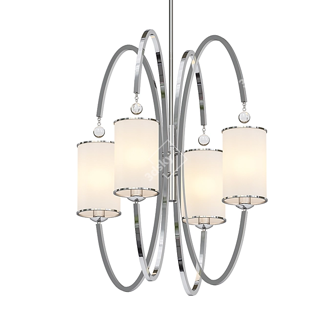 Elegant Monaco 4-Light Chandelier 3D model image 1