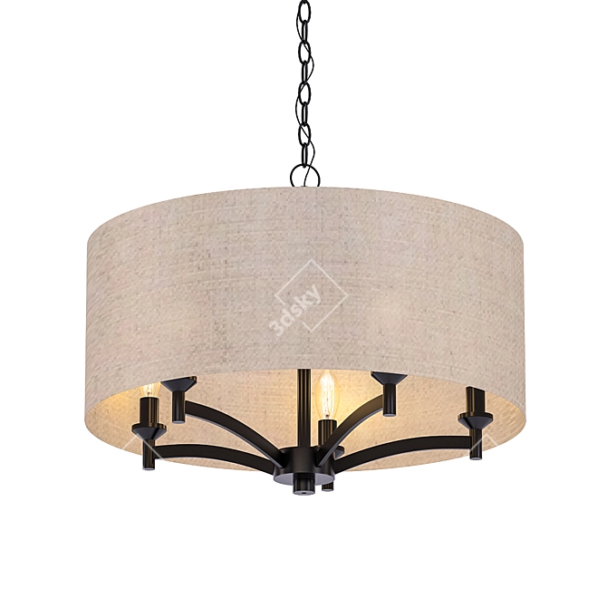 Harlan 5-Light Drum Chandelier 3D model image 1