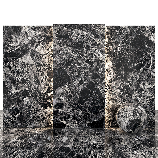 Luxurious Emperador Black Marble: Versatile Tiles & Slabs 3D model image 1