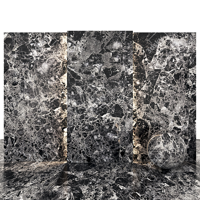 Luxurious Emperador Black Marble: Versatile Tiles & Slabs 3D model image 2