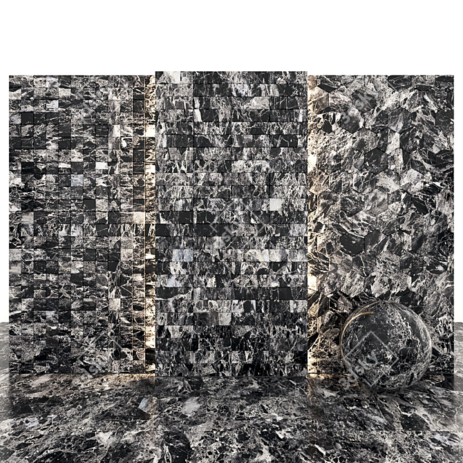 Luxurious Emperador Black Marble: Versatile Tiles & Slabs 3D model image 3