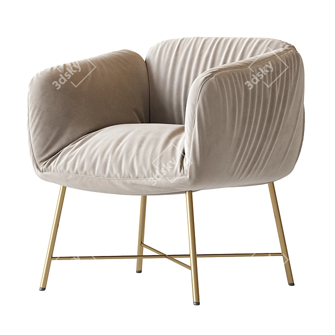 Elegant Jolie Armchair 3D model image 2